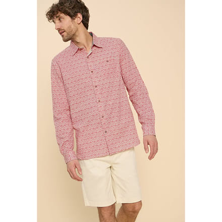 White Stuff Geo Diamond Printed  Shirt Mid Red Größe: S | Casual hemden Outlet | Damen | Rot