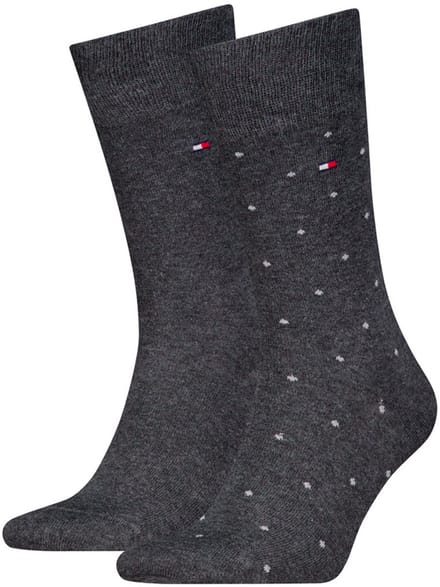 Tommy Hilfiger Herensokken Dots 2-Pack Antraciet