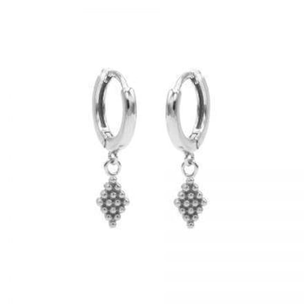 Karma hinged hoops symbool dots diamond zilver M2946HIN