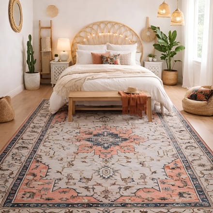Lavandoux - Vloerkleed - Teheran - Beige en Terracotta - 120 x 180 cm