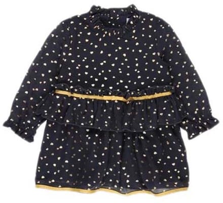 Boboli Chiffon Hearts Korte Jurk Zwart 9 Months Meisjes