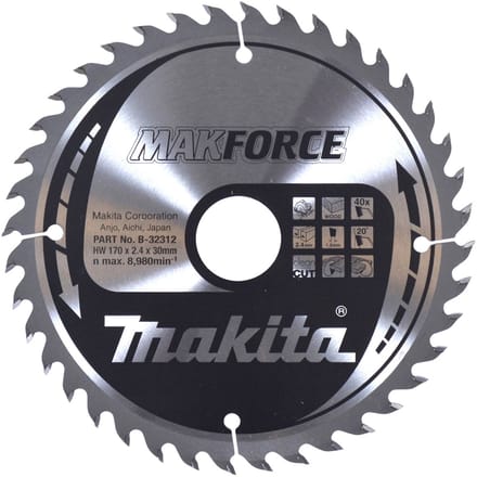 Makita MAKFORCE zaagblad 170x30x40T - B-32312