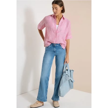 Blouse met korte mouwen van puur linnen