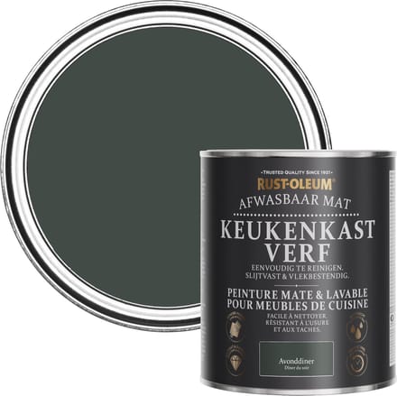 Rust-Oleum Zwart Afwasbaar Mat Keukenkastverf - Avonddiner 750ml
