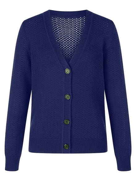 Vest 100% kasjmier Van Peter Hahn blauw