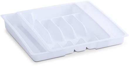 Zeller Bestekbak - uitschuifbaar - 1x - wit - 29-50 x 38 cm - keukenlade instekbak