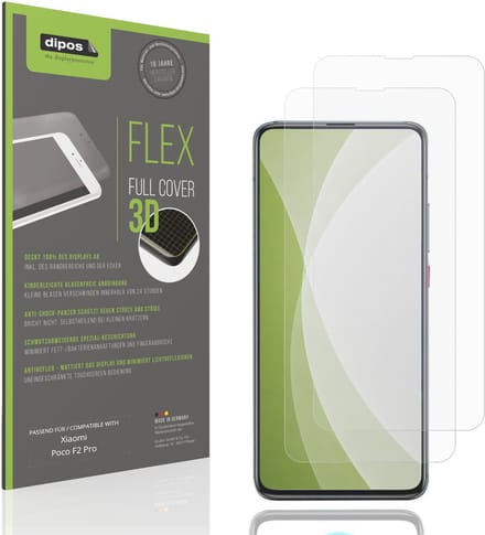 dipos FLEX – 2x Matte Screenprotector geschikt voor Xiaomi Poco F2 Pro | Volledige Schermbescherming | Case-Friendly