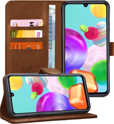 Hoesje geschikt voor Samsung Galaxy A41 - Book Case Kunstleer Pasjeshouder Bruin