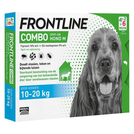 Frontline Combo - Anti vlooien- en tekenmiddel - M - 10-20kg - 6st