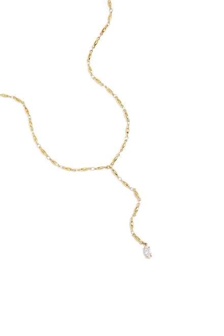 Bijoutheek Collier Y-vorm Hangende Steen Goudkleurig