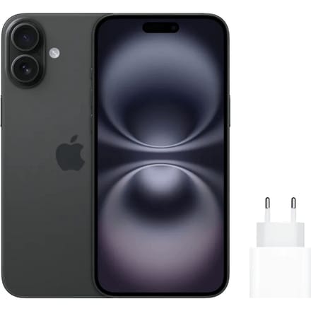 Apple iPhone 16 Plus 128GB Zwart + Apple Snellader
