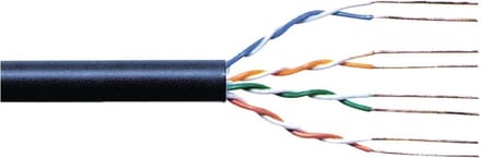 UTP/Netwerkkabel CAT6 grondkabel 25 meter massieve koper kern zwart