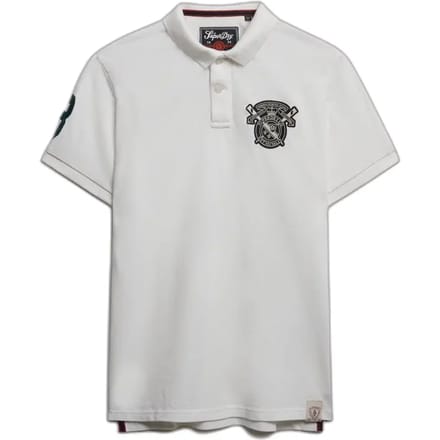 Superdry Crest Poloshirt Relaxed Pasvorm White Grootte: M