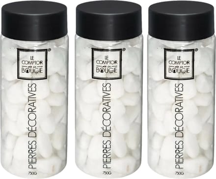 Atmosphera middelgrote decoratie/hobby stenen - 3x - wit - 750 gram - Aquarium en vazen vulling - steentjes