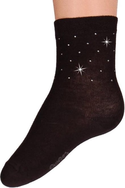 Sokken zwart met strass-23/26