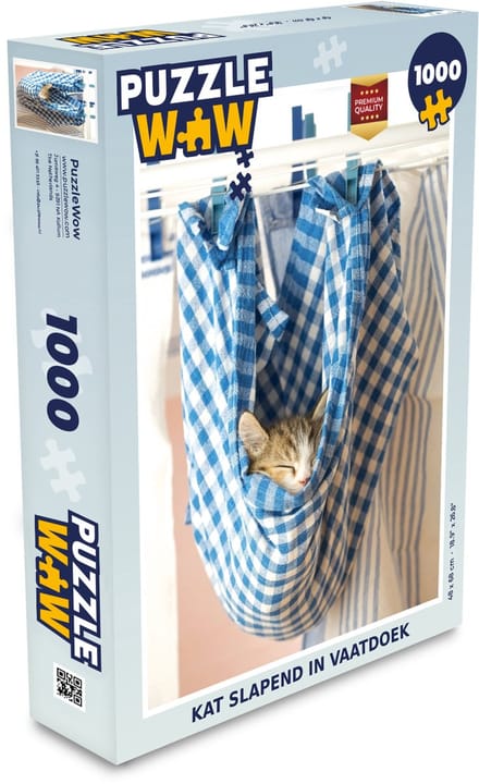 Puzzel Kat - Vaatdoek - Slapen - Legpuzzel - Puzzel 1000 stukjes volwassenen