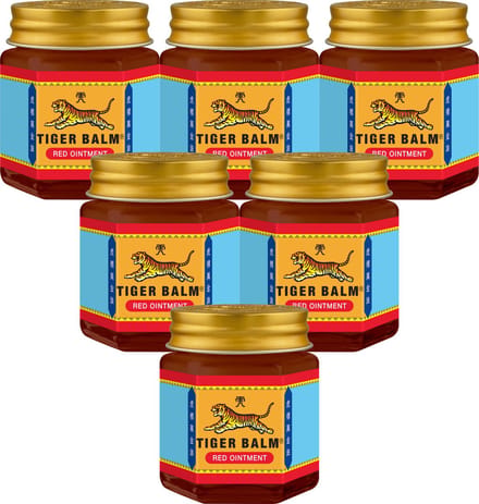Tiger Balm Red Ointment - Tijgerbalsem Tegen Vermoeide Spieren & Gewrichten - 6x21ML