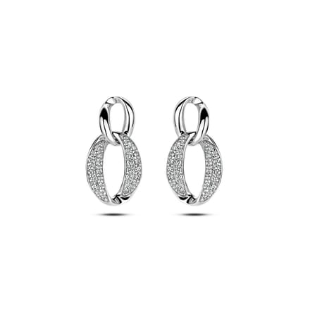 Zilver Gerhodineerd Oorhangers Zirkonia 1336758