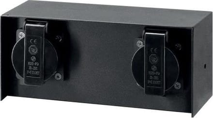 Opbouw dubbel stopcontact - Waterproof - RVS - Zwart
