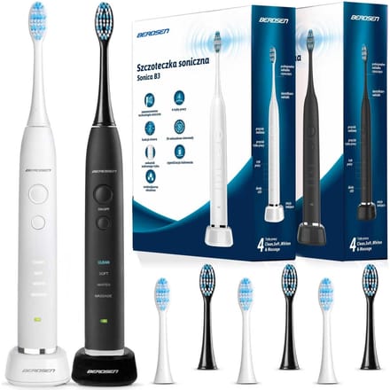 Berdsen Sonica B3 – Set van 2 Sonische Tandenborstels – Zwart & Wit