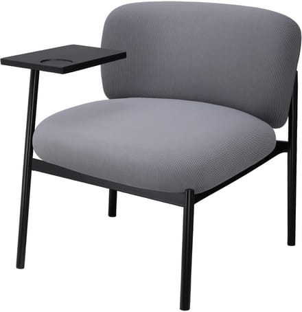 COMHOMA - Loungestoel Fauteuil - Moderne Gestoffeerd met Metalen Poten - Grijs