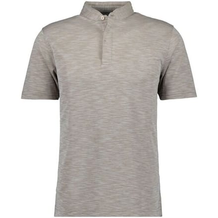 Ragman Polo Soft Knit Flame Design Stand Up Collar Beige Melange / male