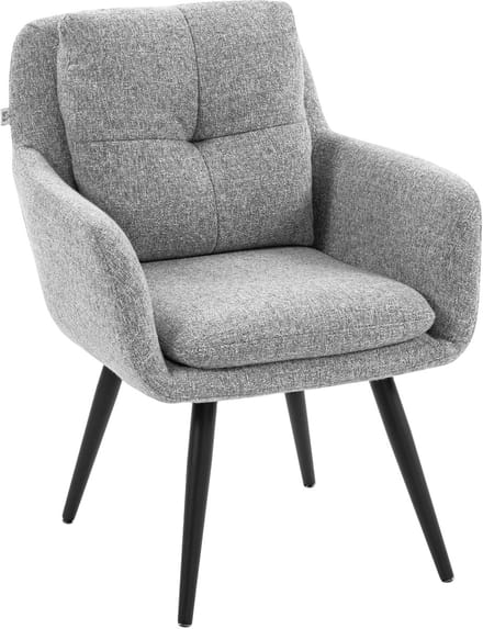 Homcom Accent Chair-Polyester, Metaal-72L x 65B x 86H cm-Lichtgrijs