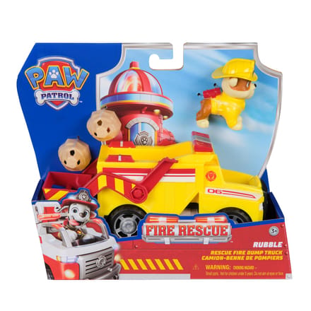 PAW Patrol - Brandweerredding - Rubble's kiepwagen - speelgoedauto met speelfiguur
