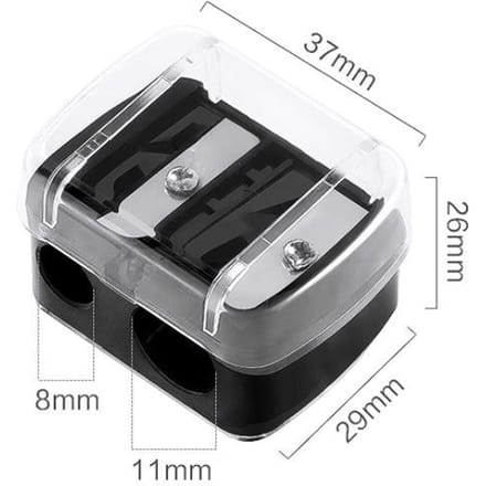 Taille-crayon Double trou noir, Mini taille-crayon, papeterie d'apprentissage scolaire pour enfants, 1 pièce noir