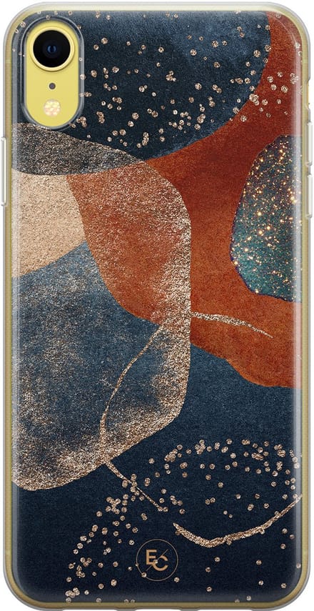 Hoesje geschikt voor iPhone XR - Abstract Terracotta - Soft Case - TPU - Print - Multi - ELLECHIQ