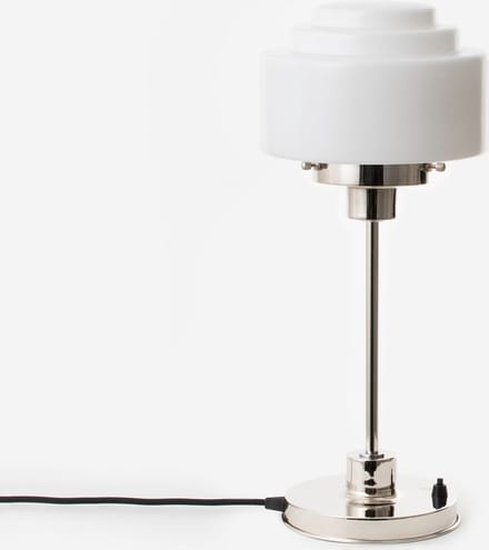 Slanke Tafellamp Getrapt Ø 20 20's Nikkel - Art Deco Trade