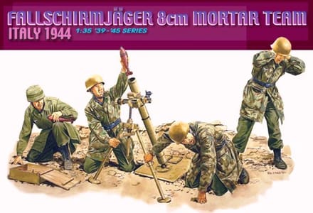 Dragon Modelbouwpakket Militaire voertuigen - 6215 Fallschirmjaeger 8cm Mortar Team - Italy 1944 Plastic - 1:35 - Modelbouw