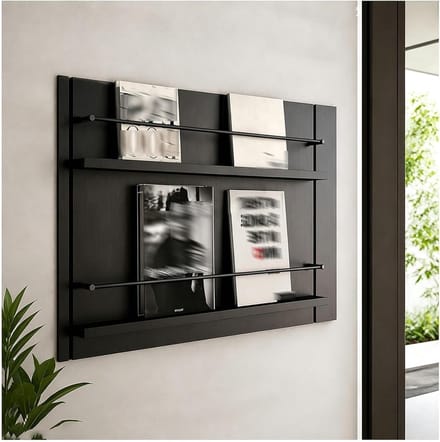 Metalen Plank Leuning - Stopstang Buisrail - Spullen Beveiligen - Gladde Afwerking - 90 cm - Zwart