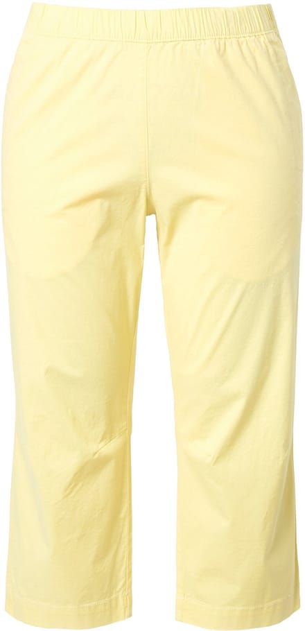 Ulla Popken - Dames - 7/8-broek Ruby voorgevormde knieën rechte pijpen - Bleekgeel - Maat 62