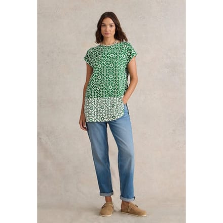 White Stuff Carrie Tunic Green Printed Taglia: 12 REGULAR | Magliette intime Outlet | Donna | Verde