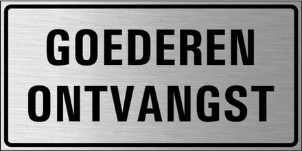 Goederenontvangst bord, geborsteld aluminium 200 x 100 mm