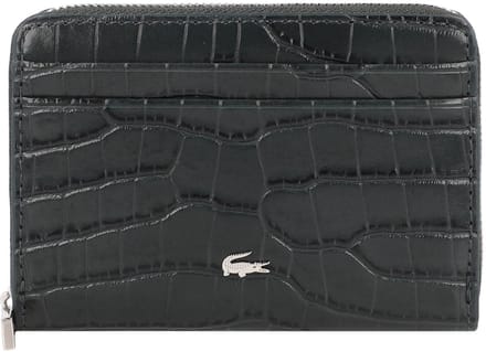 LACOSTE Leren Portemonnee Zip Coin Wallet Sinople Donkergroen