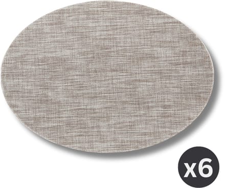 ZICZAC - Placemat PURUS - SET/6 - Microban, antibacterieel - Ovaal, grijs
