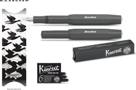 Kaweco Vulpen Sport Skyline GREY (MEDIUM) met doosje vullingen en boekenlegger