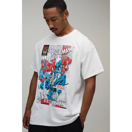 Oversized T-shirt Met Spider-Man Licentieprint | White | Size Medium