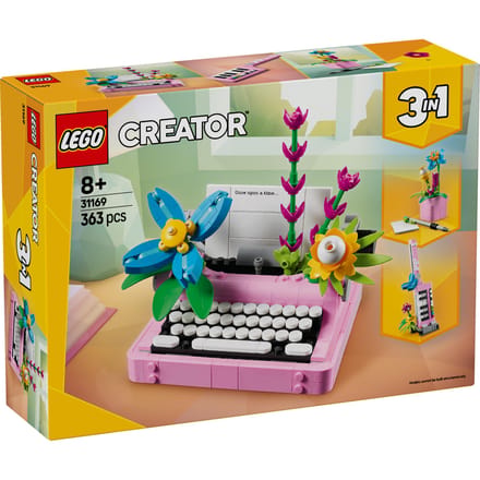 LEGO Creator 3in1 Typemachine met bloemen, Keytar en bloempot Speelgoed voor Kinderen 31169