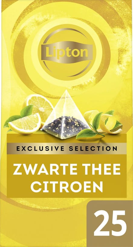 Lipton - Exclusive Selection Zwarte Thee Citroen - 6x 25 zakjes