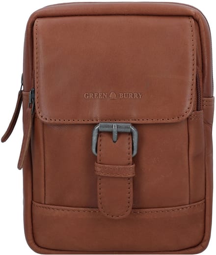 GREENBURRY Leren schoudertas slingtas Fiorentina Crossover Bag Tan bruine