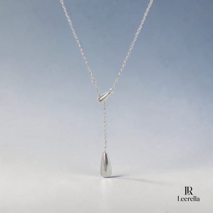 Leerella Zilverkleurig RVS Druppel Ketting - Elegant Y-Design