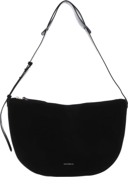 COCCINELLE Leren Schoudertas Lea Suede Shoulderbag Noir Zwart