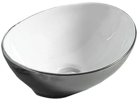 Mexen Elza opbouw waskom 40 x 33 cm, zilver/wit - 21014079