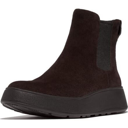 FitFlop F-MODE SUEDE FLATFORM Dames Chelsea Boots Chocoladebruin