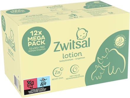 Zwitsal - Billendoekjes Lotion - 12 x 65 - 780 babydoekjes