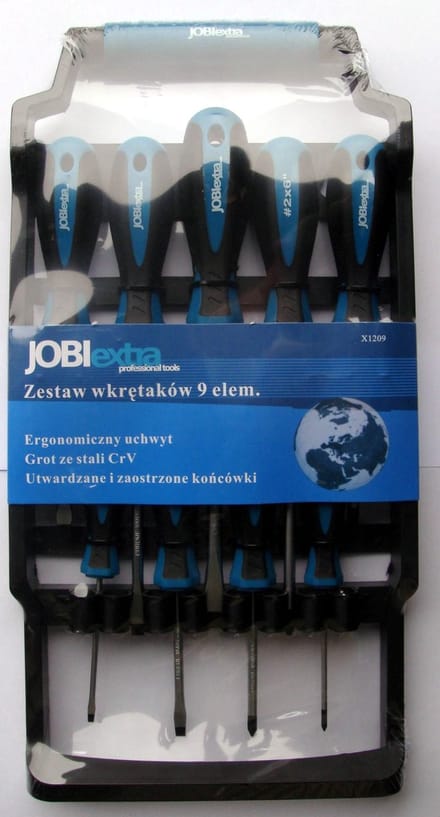 JOBIextra X1209 Serie - Schroevendraaier Set - 9 Stuks - CrV Staal - Ergonomische Handgreep