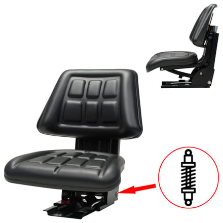 vidaXL - Tractorstoel - met - ophanging - zwart